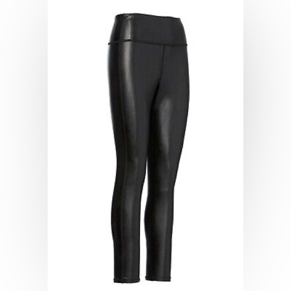 athleta vegan all over gleam tight stretchy leggings in black medium - Picture 4 of 8